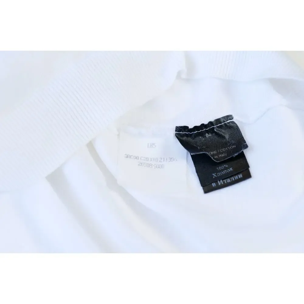 Gucci White Embroidered Crest Short Sleeve Turtleneck Knit T-Shirt (Size: XL)